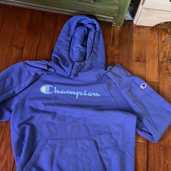 Champion hoodie, Purple with ombré lettering, Small - Picture 2 of 2